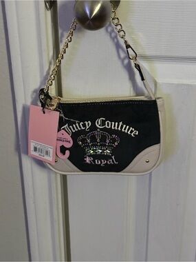 Juicy Couture Black and Blush Embellished Wristlet